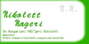 nikolett mageri business card